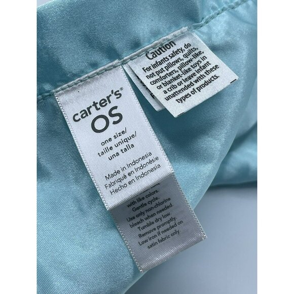 Carters Baby Security Blanket Pink Mouse Aqua Teal Blue Flowers Lovey Satin - Picture 7 of 7